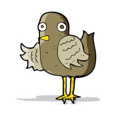 cartoon bird waving wing N4