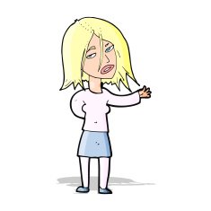 cartoon unhappy woman N4