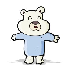 cartoon unhappy polar bear N3