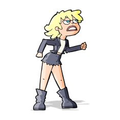 cartoon angry biker girl N4