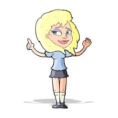 cartoon woman with idea N89