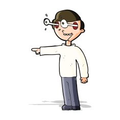 cartoon staring man N20