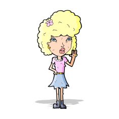 Cartoon Woman Waving N100