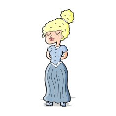 cartoon pretty victorian woman N5