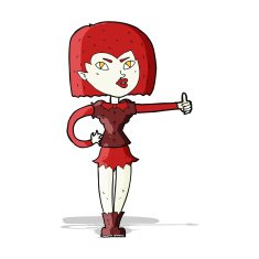 cartoon vampire girl giving thumbs up N5