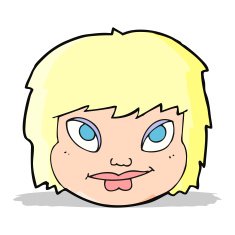 cartoon female face N50