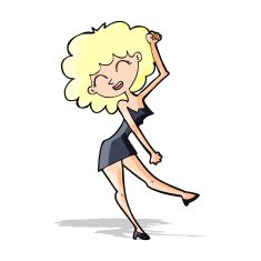 cartoon dancing woman N23