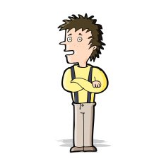 cartoon boy with folded arms N9