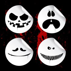 Monster smileys halloween stickers