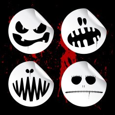 Monster smileys halloween stickers N2