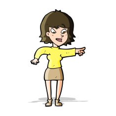 cartoon woman pointing N73