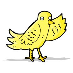 cartoon waving bird N9