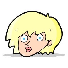 cartoon surprised female face N20