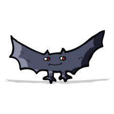 cartoon spooky vampire bat N11