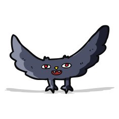 cartoon spooky vampire bat N12