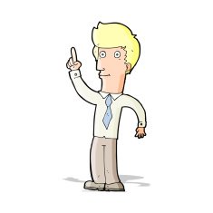 cartoon friendly man with idea N4