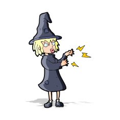 Cartoon Witch Casting Spell N10