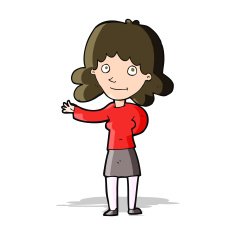 cartoon friendly woman N26