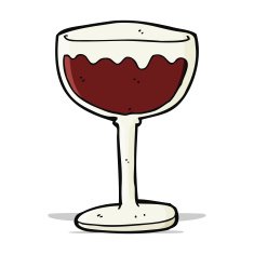 cartoon glass of red wine N4