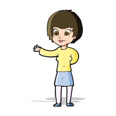 cartoon welcoming woman N5