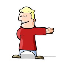 cartoon man gesturing direction N4