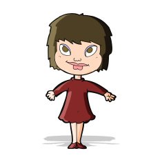 cartoon girl shrugging shoulders N11