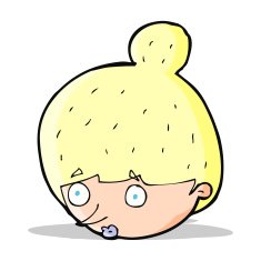 cartoon surprised woman's face N5