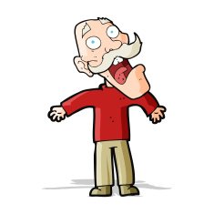 Cartoon terrified old man N6 free image download