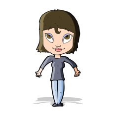 cartoon girl shrugging shoulders N12