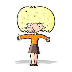 cartoon woman giving thumbs up symbol N21