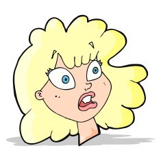 cartoon shocked female face N3