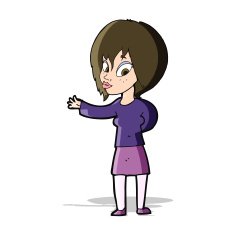 cartoon woman making welcome gesture N5