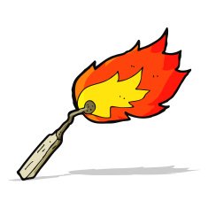 cartoon burning match N19