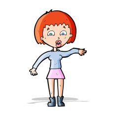 cartoon surprised woman N82