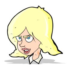 cartoon annoyed woman N69