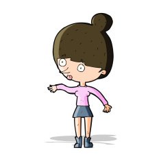 cartoon surprised woman N83