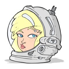 cartoon female astronaut N11