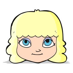 cartoon happy female face N62