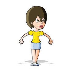 cartoon annoyed woman N71