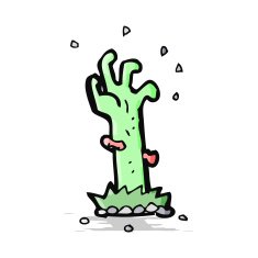 Cartoon Zombie Rising From Grave N15
