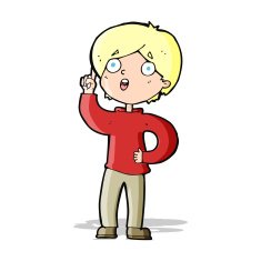 cartoon boy with idea N43