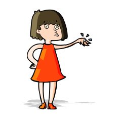 cartoon woman showing off engagement ring N5