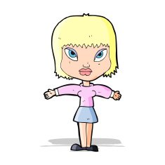 cartoon woman with outstretched arms N4
