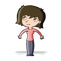 cartoon woman shrugging N21