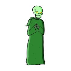 cartoon skeleton in black robe N4