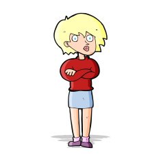cartoon woman wit crossed arms N4