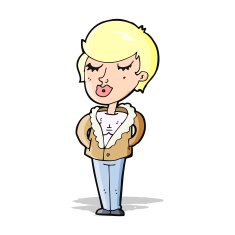 cartoon cool relaxed woman N4