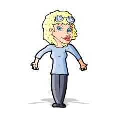 cartoon woman wearing goggles N4
