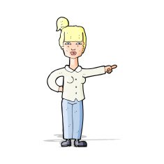 cartoon woman pointing N76