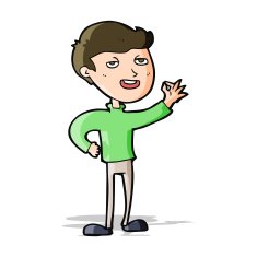 cartoon man making excellent gesture N5
